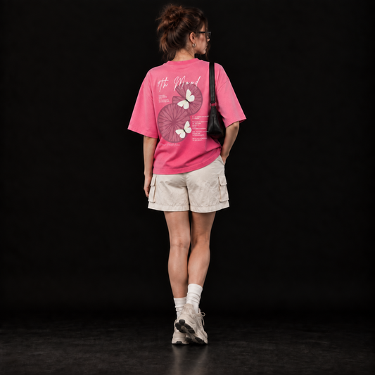 Lily & Butterfly Pink Ombre Wash Boxy Tee