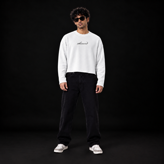 White Knit Full Sleeve Waffle