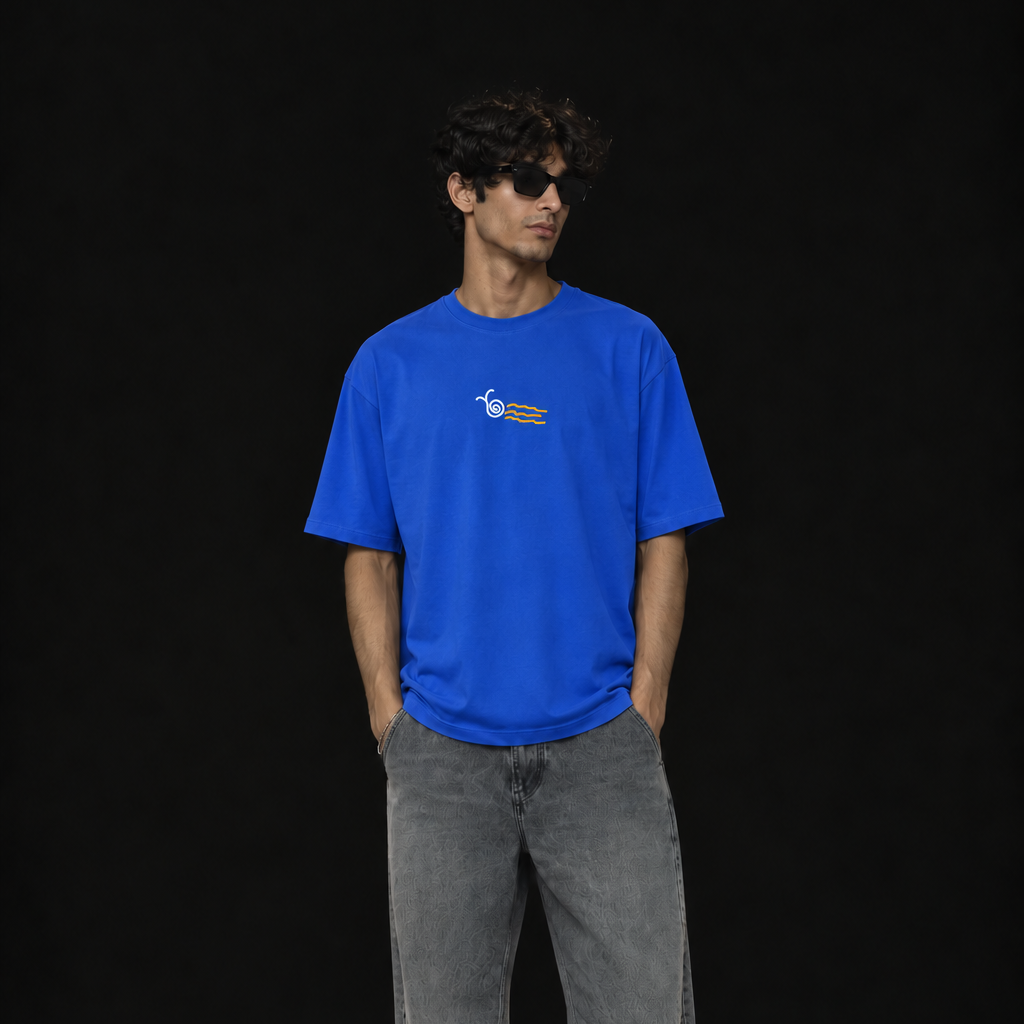 Blue Doodle Oversized T-shirt