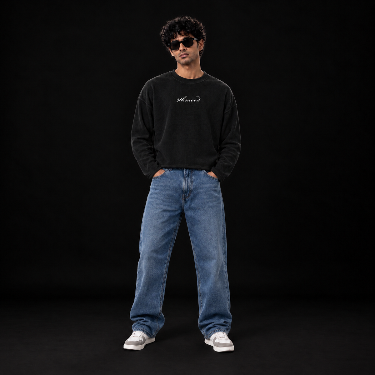 Midnight Full Sleeve Waffle Knit