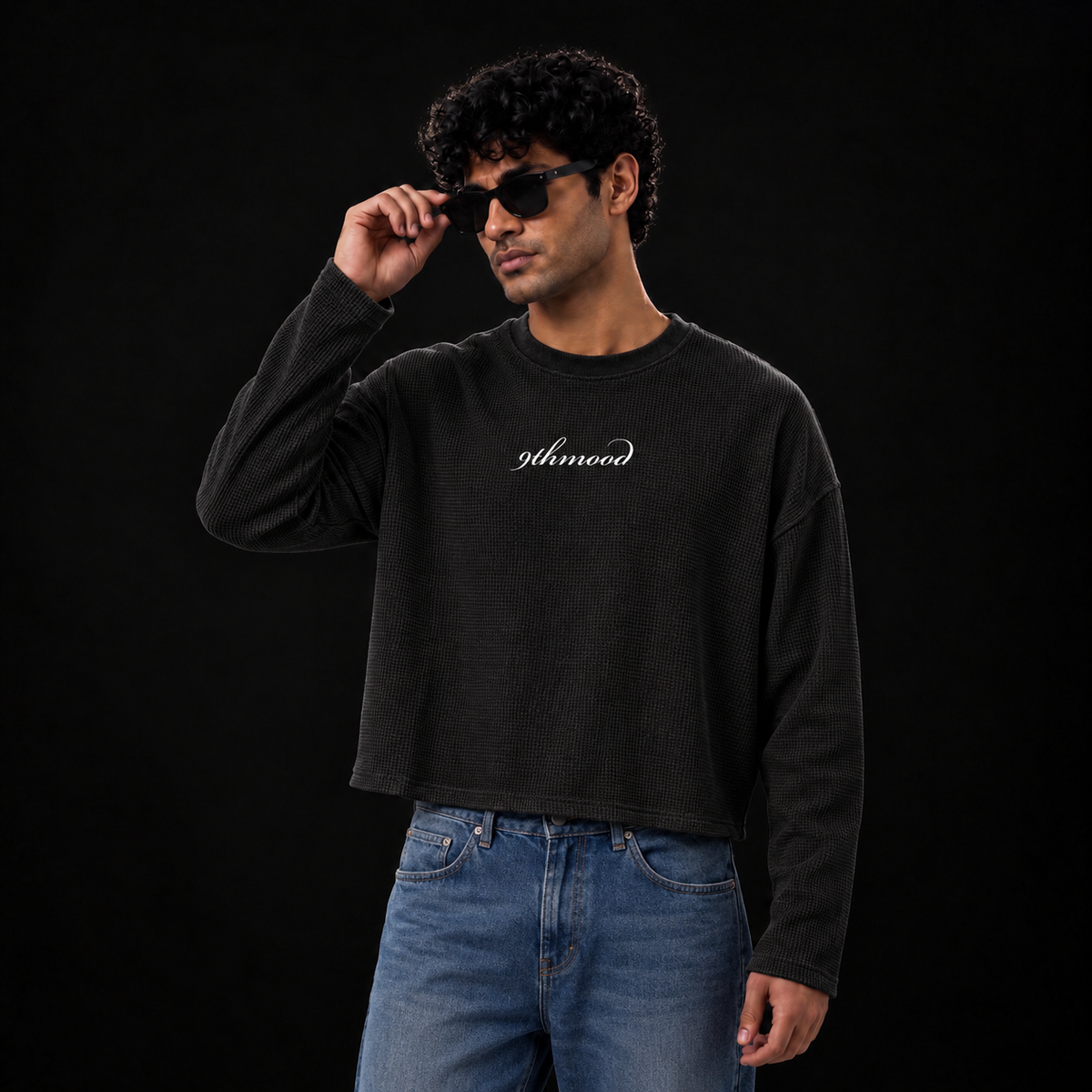 Midnight Full Sleeve Waffle Knit