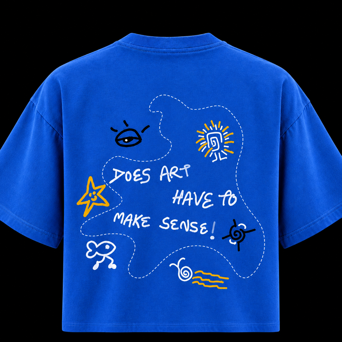 Blue Doodle Oversized T-shirt