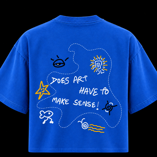 Blue Doodle Oversized T-shirt