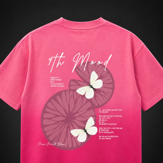 Lily & Butterfly Pink Ombre Wash Boxy Tee