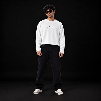White Knit Full Sleeve Waffle